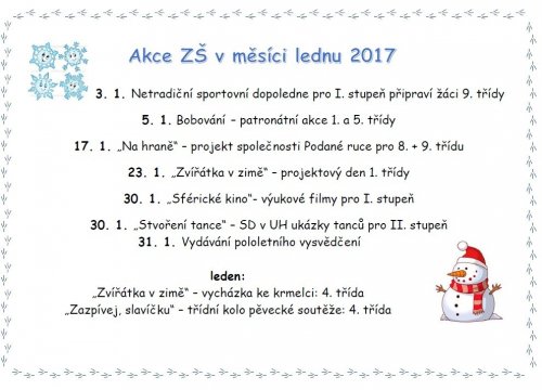 Co nás čeká v měsíci lednu