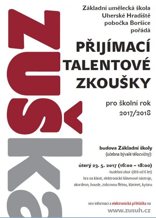 Přijímací talentové zkoušky - školní rok 2017/2018
