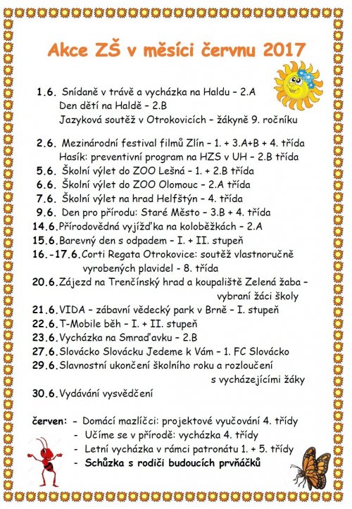 Co nás čeká v měsíci červnu