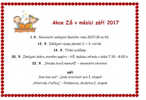 Akce v měsíci září