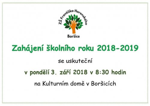 Zahájení školního roku 2018 - 2019