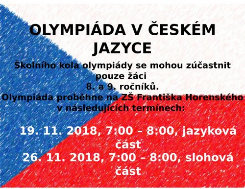 Olympiáda z českého jazyka - školní kolo