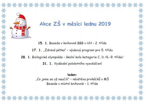 Akce v měsíci lednu