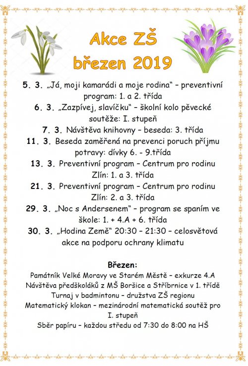 Co nás čeká v měsíci březnu