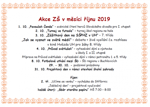 Akce v měsíci říjnu