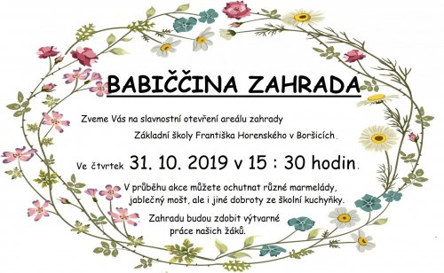 Babiččina zahrada- slavnostní otevření