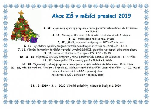 Akce v měsíci prosinci