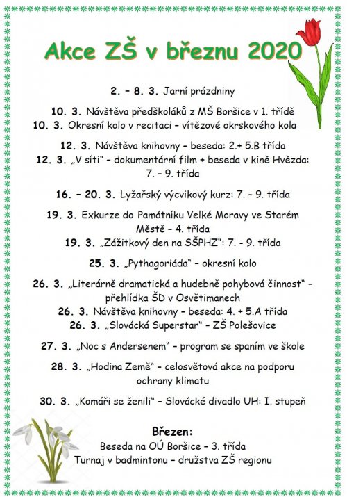 Akce v měsíci březnu