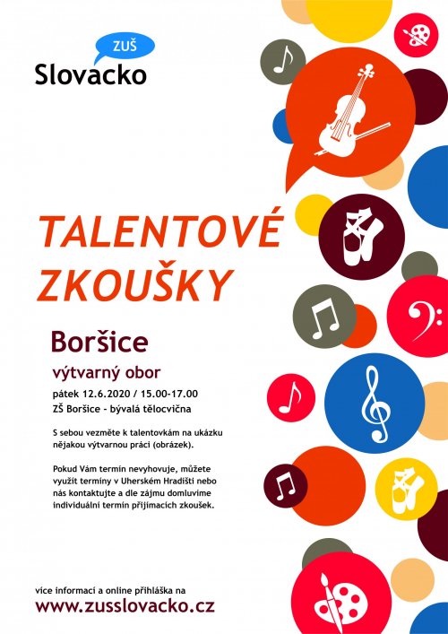 Talentové zkoušky ZUŠ Slovácko (výtvarný obor) 2020/2021