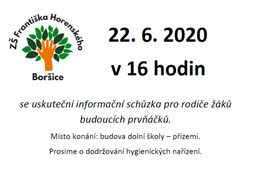 Schůzka rodičů budoucích prvňáčků