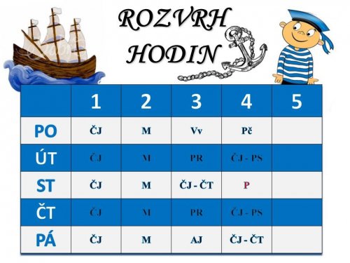 Rozvrh prezenční výuky od 18.listopadu